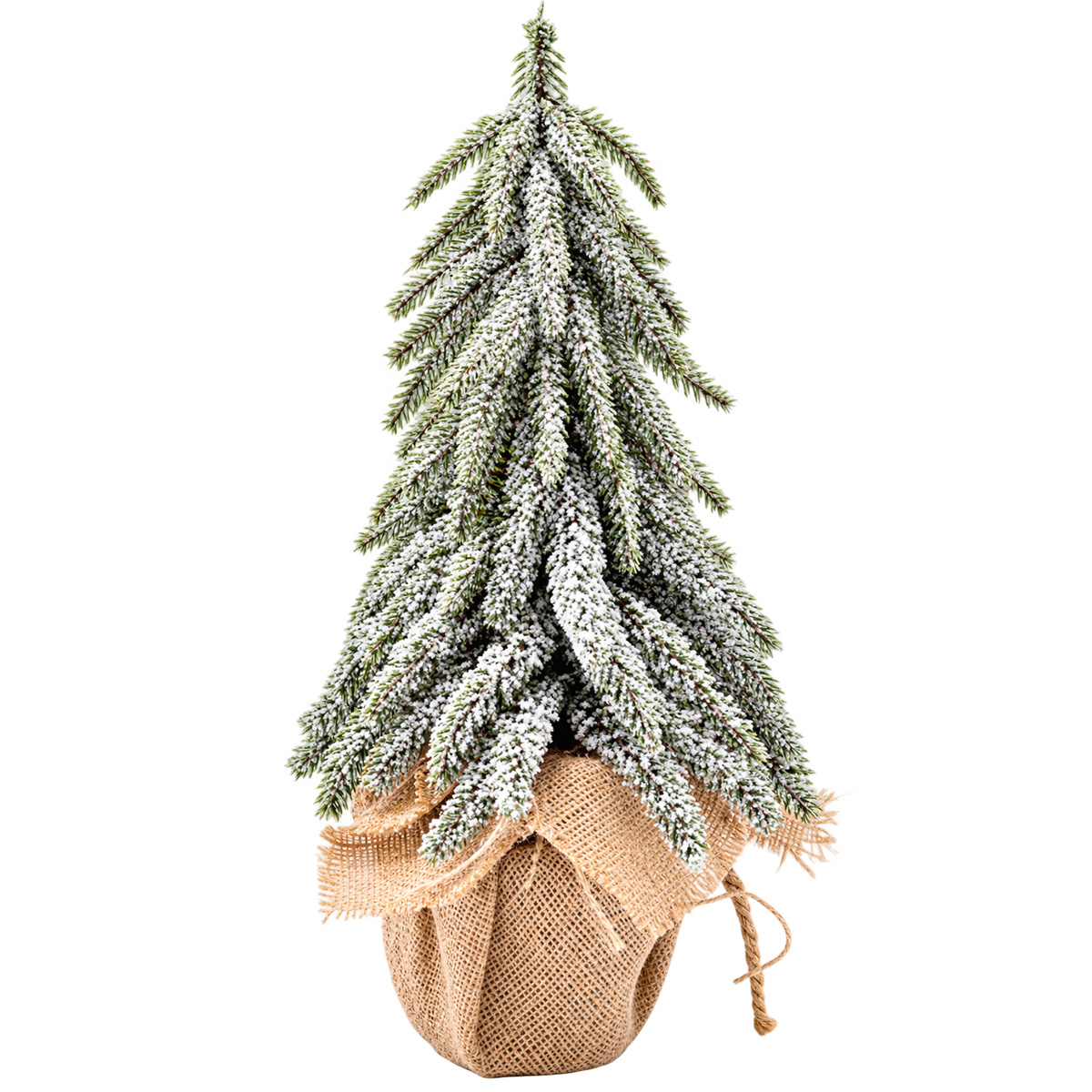 CHRISTMAS MINI TREE IN BURLAP POT 36CM - Image 2
