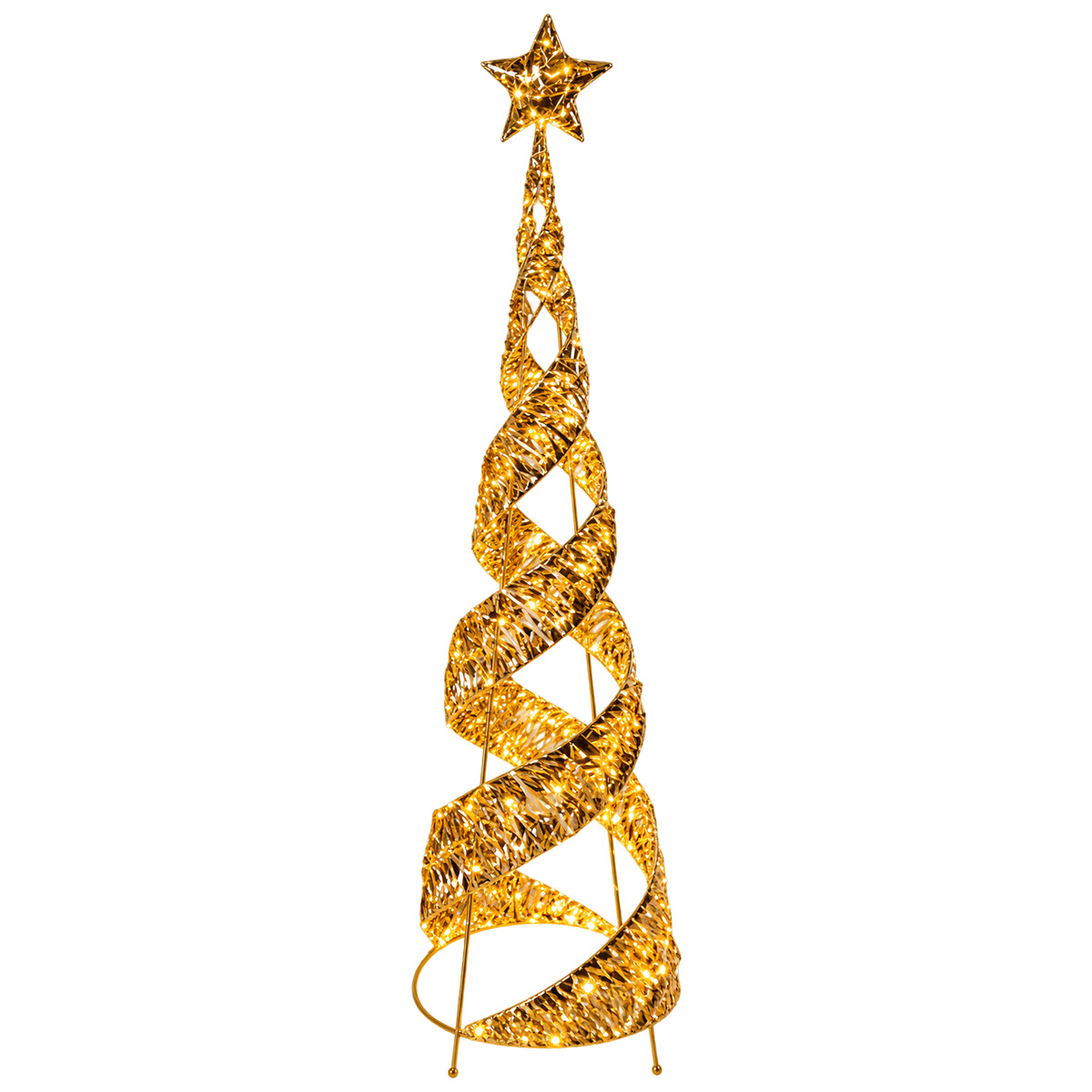 CHRISTMAS TREE CONE 120CM, 300 MINI LED, 4.5V TRANSFORMER, TIMER, ASHM COPPER CABLE, WARM WHITE LED, EXTENSION CABLE 5M, IP44