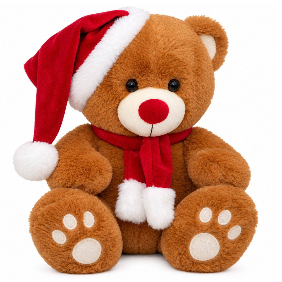 CHRISTMAS TEDDY BEAR WITH HAT 34CM