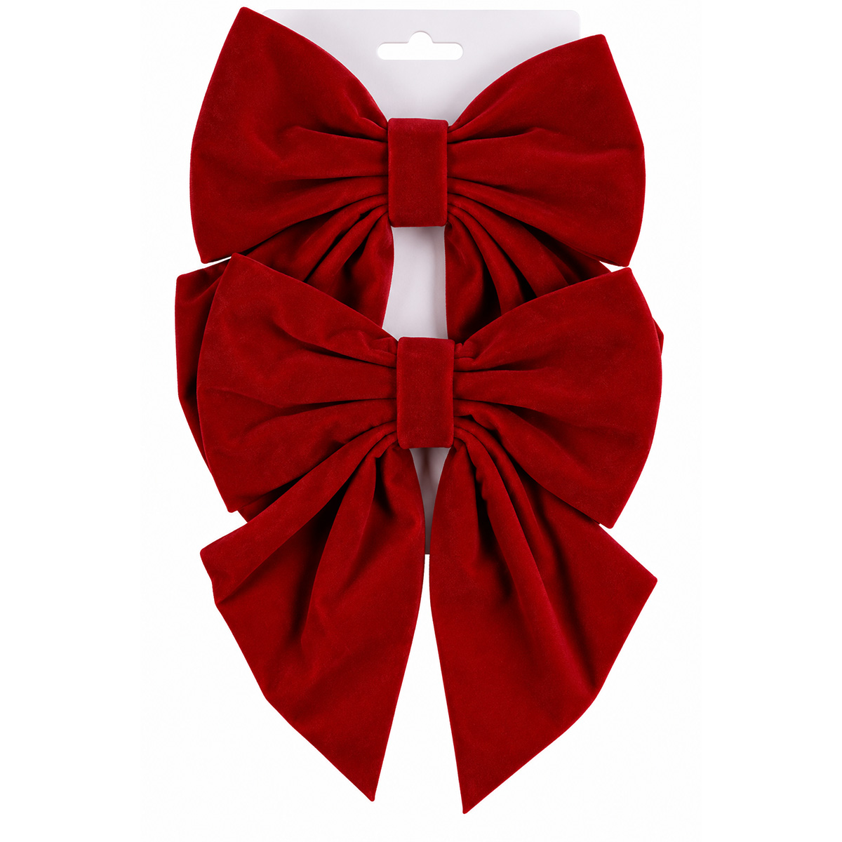 CHRISTMAS VELVET BOWS RED 18X25CM SET OF 2