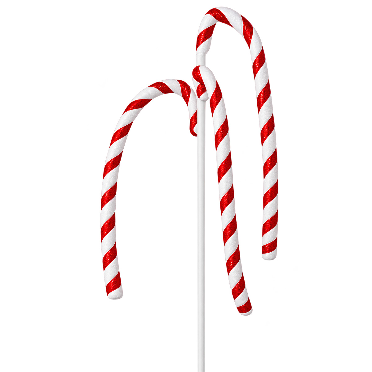 CHRISTMAS DECORATIVE CANDY CANE BRANCH RED AND WHITE 90CM