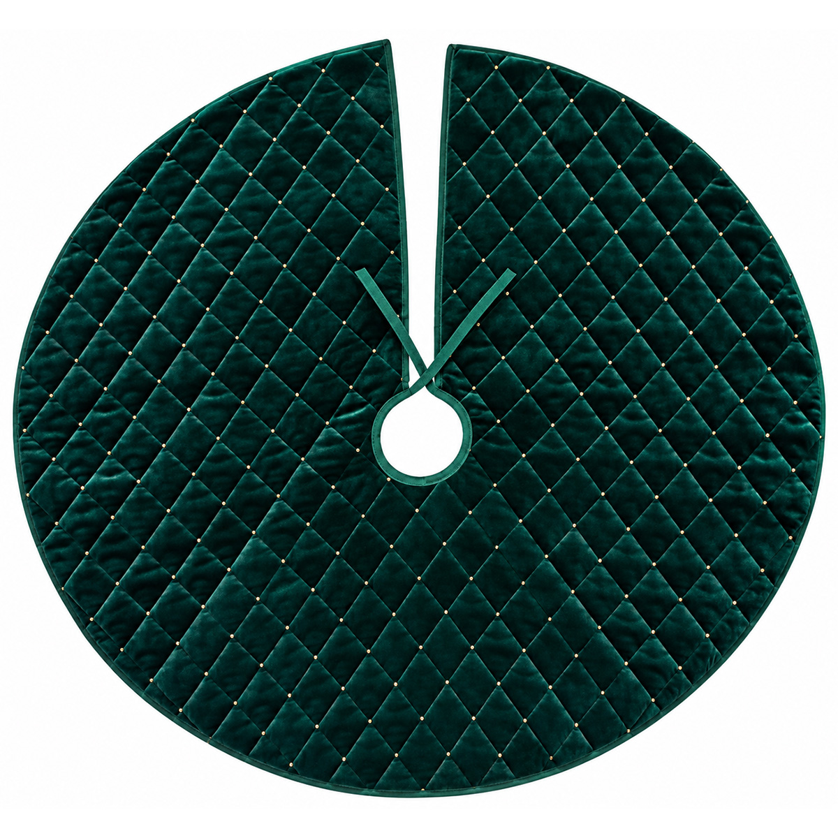 CHRISTMAS QUILTED VELVET TREE SKIRT 90CM