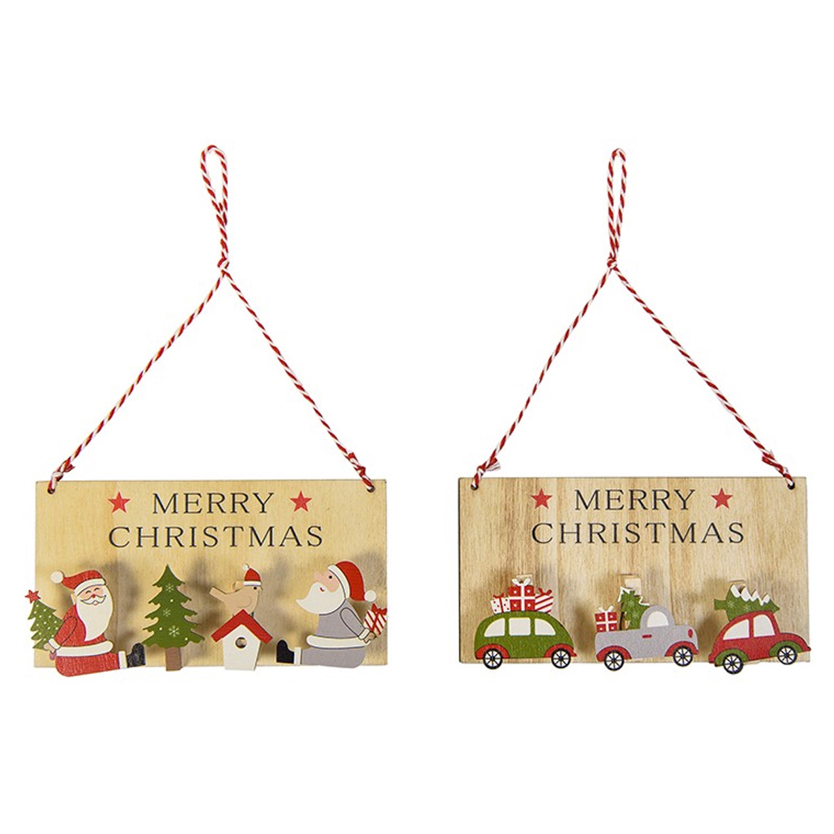 CHRISTMAS WOODEN TABLE '' MERRY CHRISTMAS '' 15Χ8CM