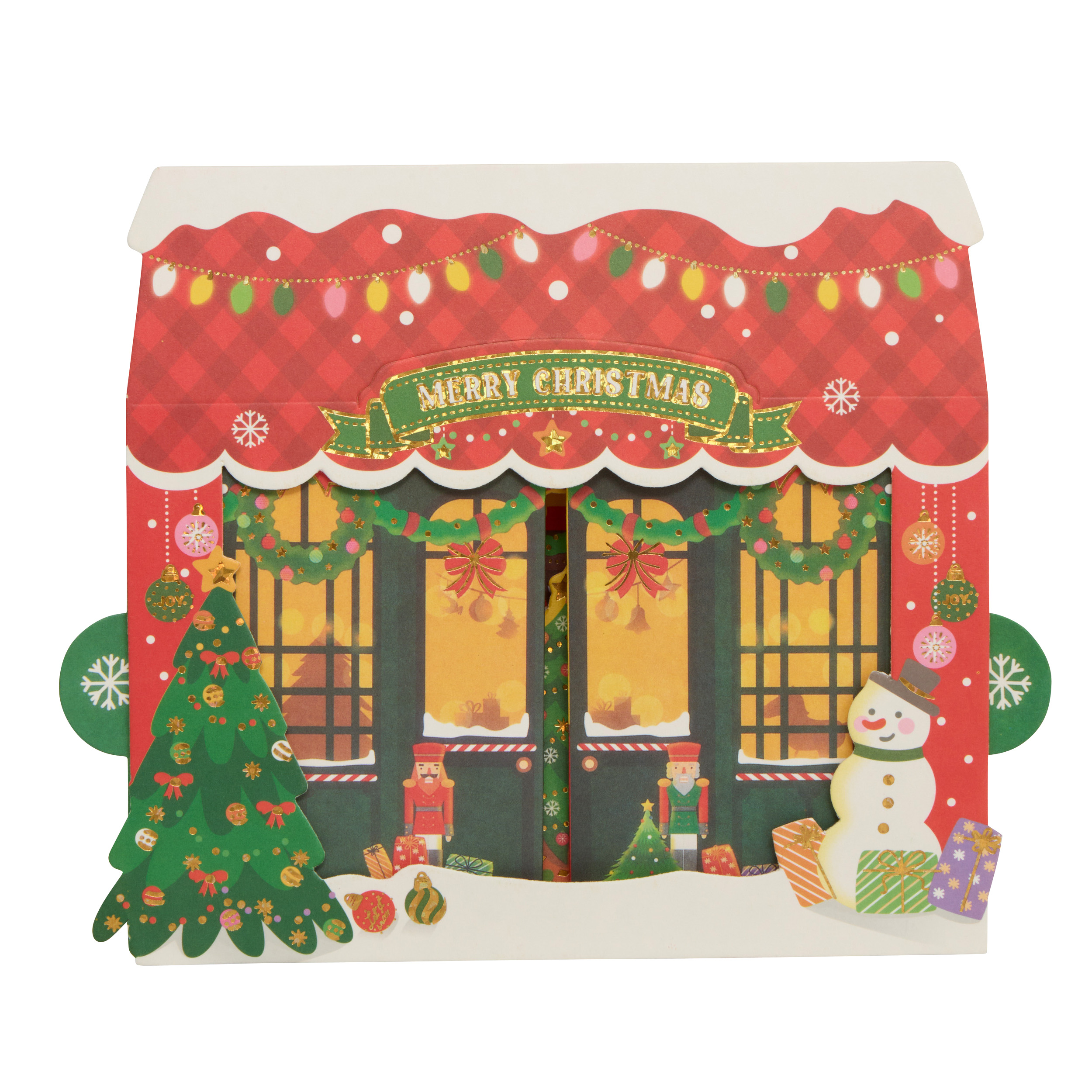 CHRISTMAS CARD 3D SANTAS HOUSE 30.5X14.5CM