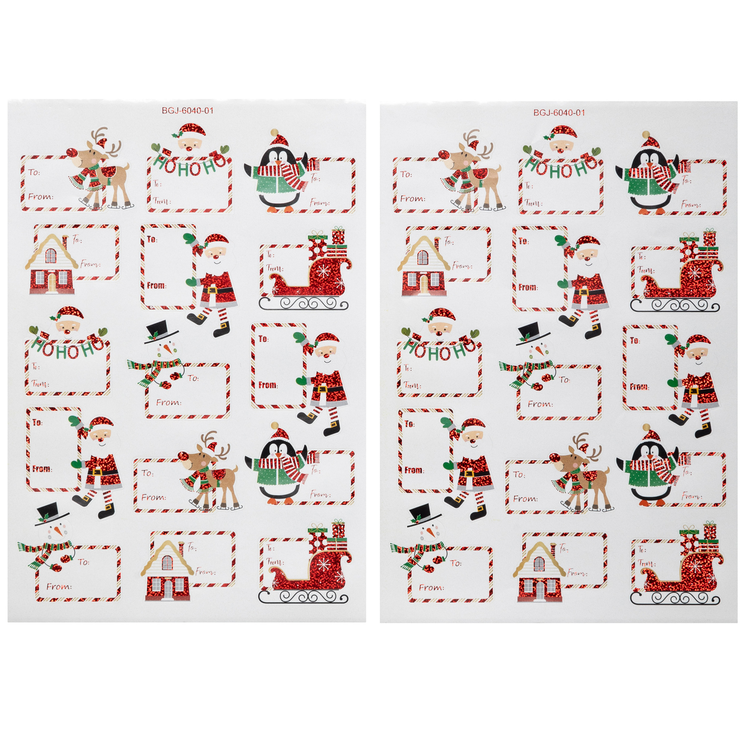 CHRISTMAS STICKERS 21X14.8CM 30PCS