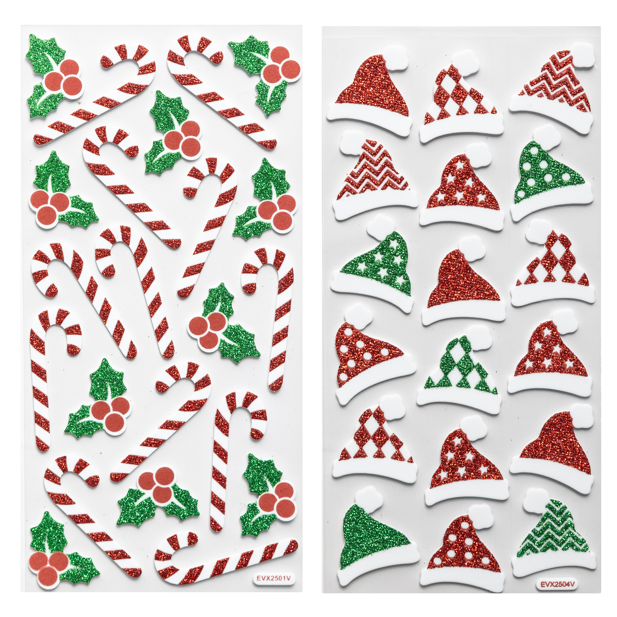 CHRISTMAS STICKERS WITH GLITTER 10.4X24CM