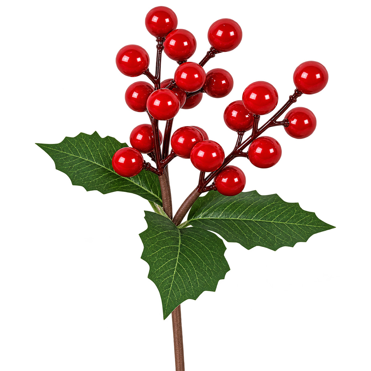 CHRISTMAS BRANCH WITH RED BERRIES 20 CM