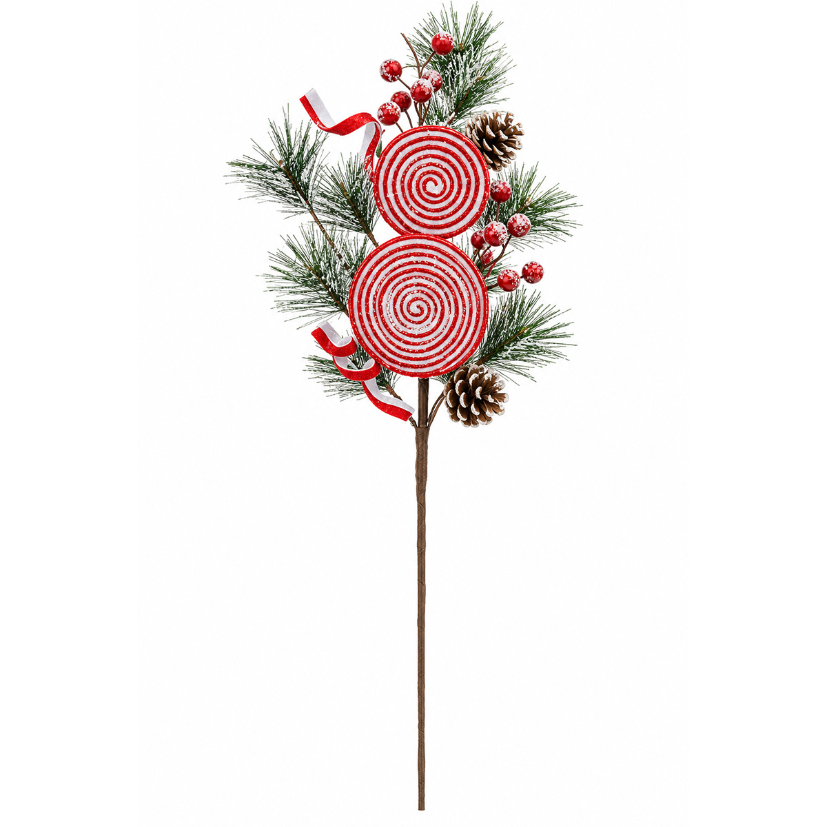 CHRISTMAS BRANCH WITH DECORATION H75CM