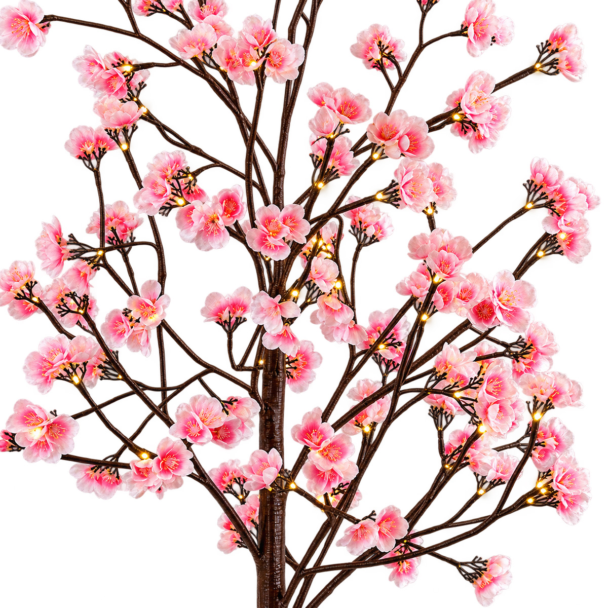 LED CHERRY BLOSSOM TREE WITH PINK FLOWERS 180CM 96 WARM WHITE LEDS IP44 - Image 2