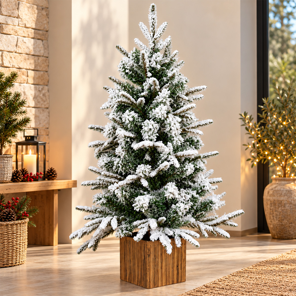 SNOWY PVC CHRISTMAS TREE IN A POT 90CM - Image 2