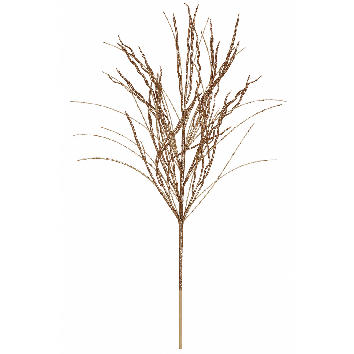 CHRISTMAS DECORATIVE GRASS BRANCH WITH ROSE GOLD GLITTER 85CM