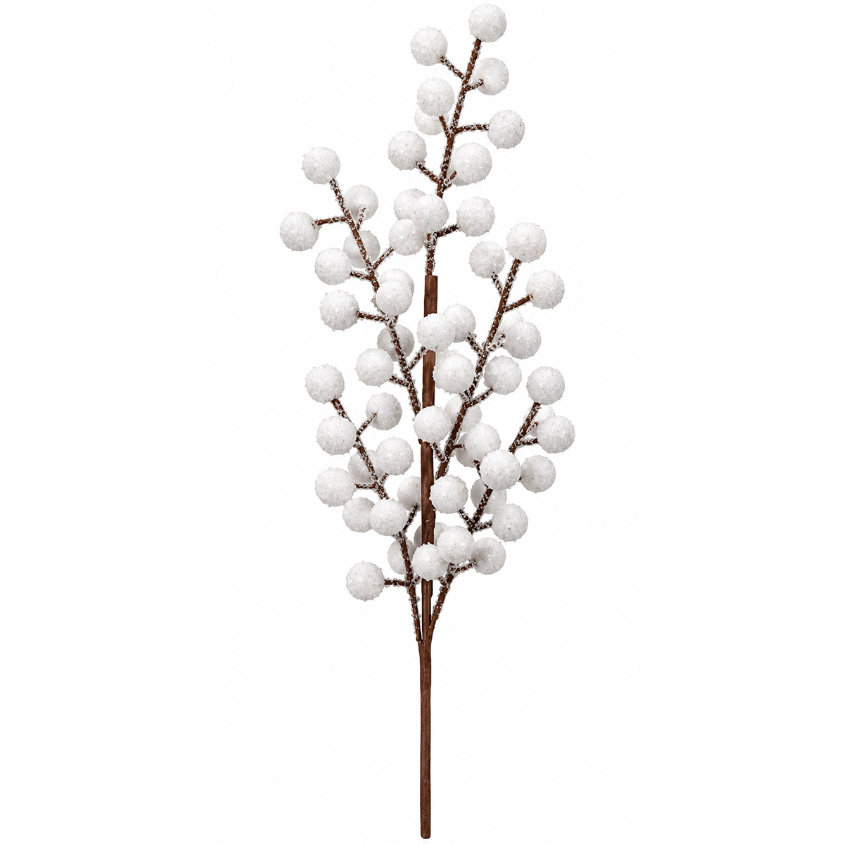CHRISTMAS DECORATIVE BRANCH WITH WHITE BERRIES 55CM
